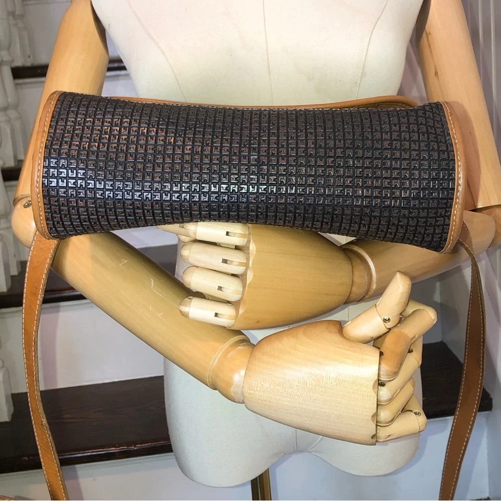 TED LAPIDUS Paris Monogram Leather PVC Crossbody Strap Shoulder Bag RARE HTF